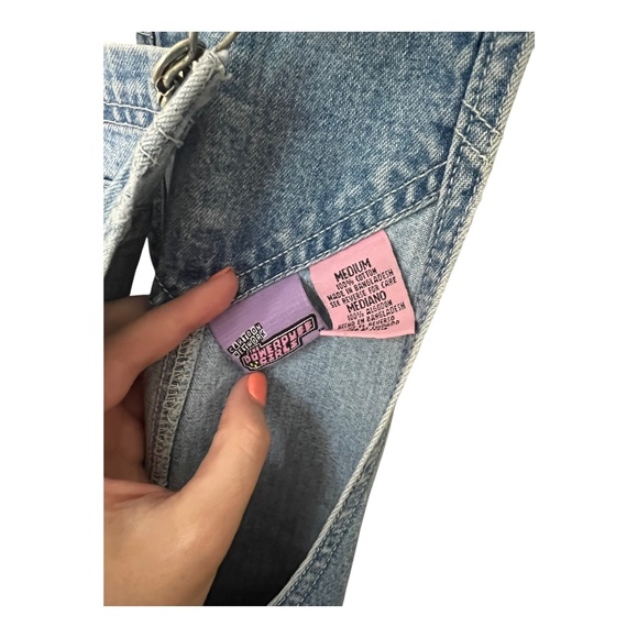 Vtg Y2K PowerPuff Girls Denim Overalls Medium 100% Cotton - Picture 4 of 6